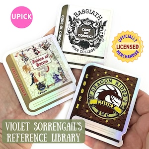 FOURTH WING Stickers, Violet Sorrengail Books, Basgiath War College Library Stickers, Bookish Vinyl Decal, Fantasy Reader, Licensed Merch