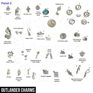 Outlander Gabaldon Charms, Outlander Sassenach pendants, Scottish Thistle Jewelry, Dragonfly in Amber, Outlander jewelry, Claire's ring image 2