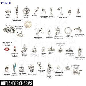 Outlander Gabaldon Charms, Outlander Sassenach pendants, Scottish Thistle Jewelry, Dragonfly in Amber, Outlander jewelry, Claire's ring image 6
