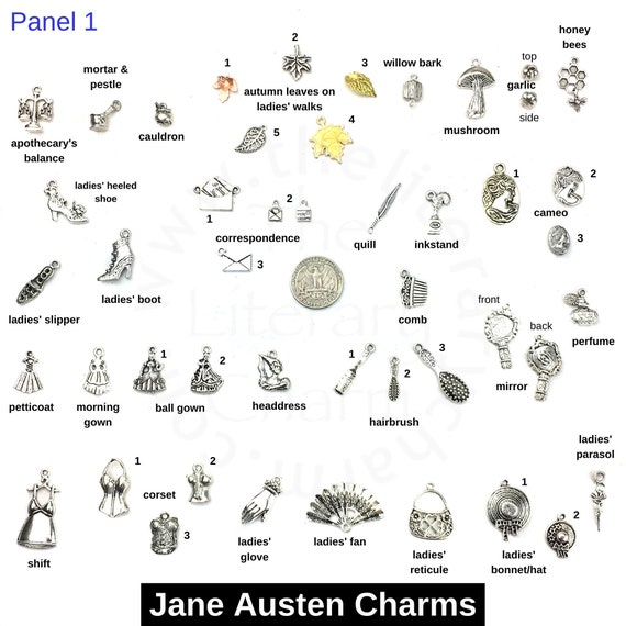 Jane Austen Charms  Beautiful Book Charms And Charm Jewellery