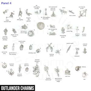 Outlander Gabaldon Charms, Outlander Sassenach pendants, Scottish Thistle Jewelry, Dragonfly in Amber, Outlander jewelry, Claire's ring image 4
