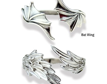 Illyrian Wings Adjustable Ring, S.J. Maas ACOTAR, Sterling Silver