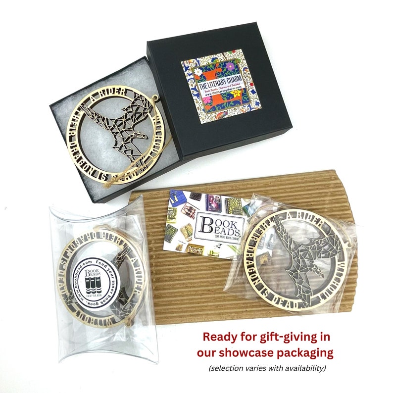 geometric dragon laser cut wood ornament packaging ready for gift-giving