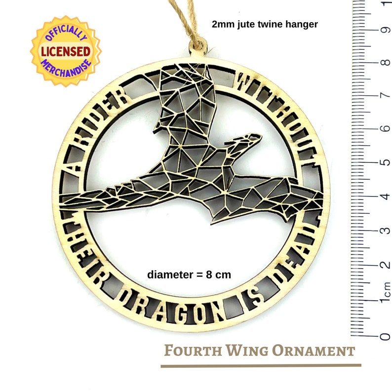 geometric dragon laser cut wood ornament