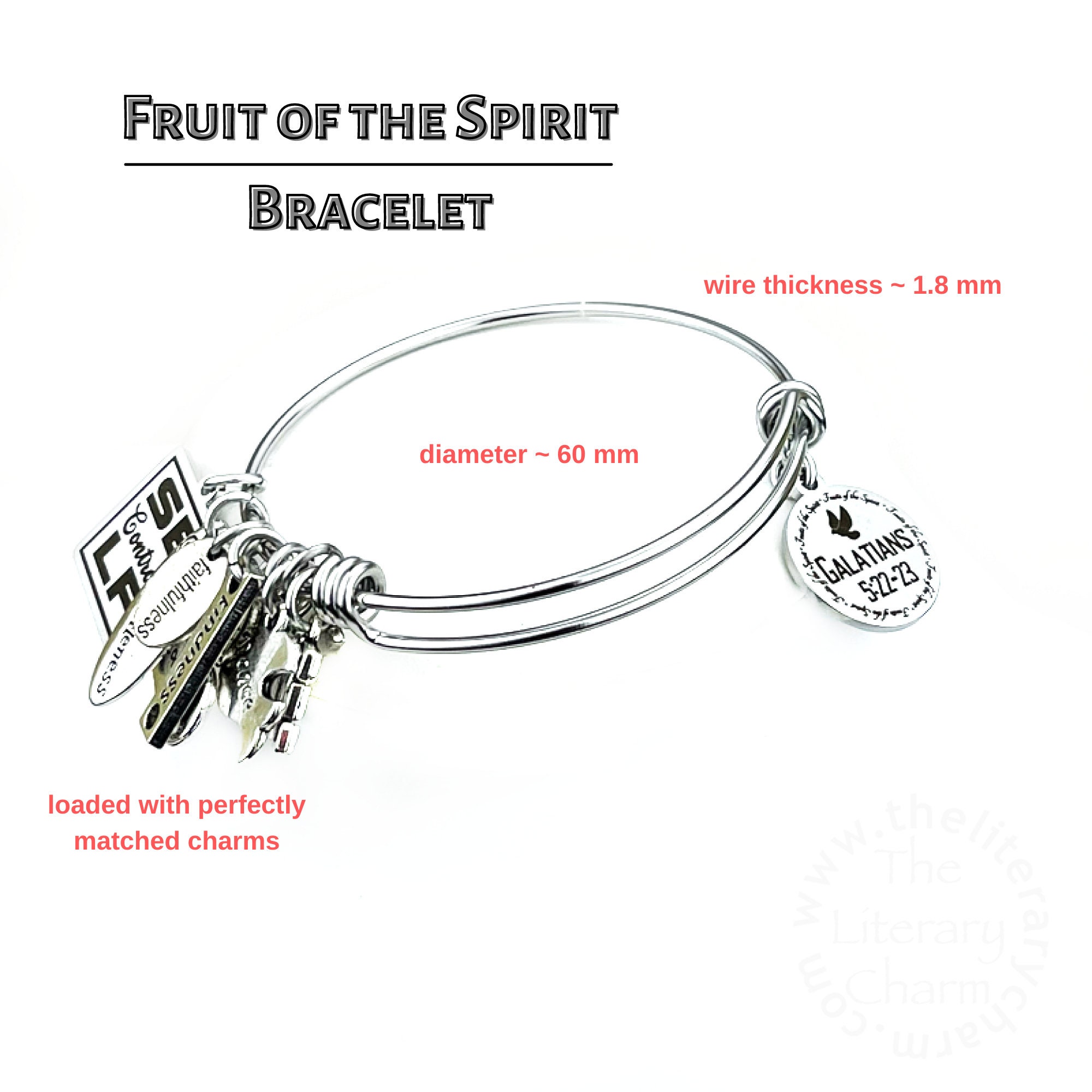 FRUIT of the SPIRIT Bangle Bracelet Keychain Charms UPICK - Etsy