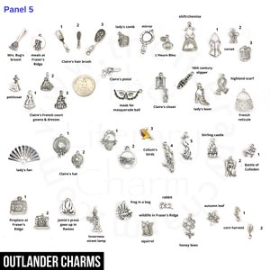 Outlander Gabaldon Charms, Outlander Sassenach pendants, Scottish Thistle Jewelry, Dragonfly in Amber, Outlander jewelry, Claire's ring image 5