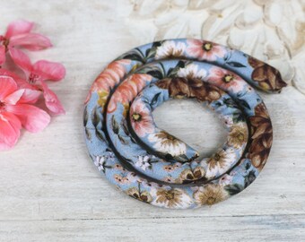 SPIRALOCKS®  ORIGINAL bendable dread tie. VINTAGE floral vegan. Handmade in Gunu village supporting village families.