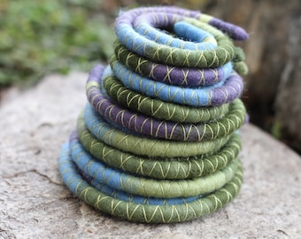 Fairy Garden - custom length felted Spiralock