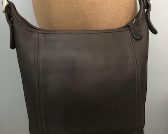 Vintage Coach Brown Leather Purse Shoulder Handbag Legacy Zip 9966
