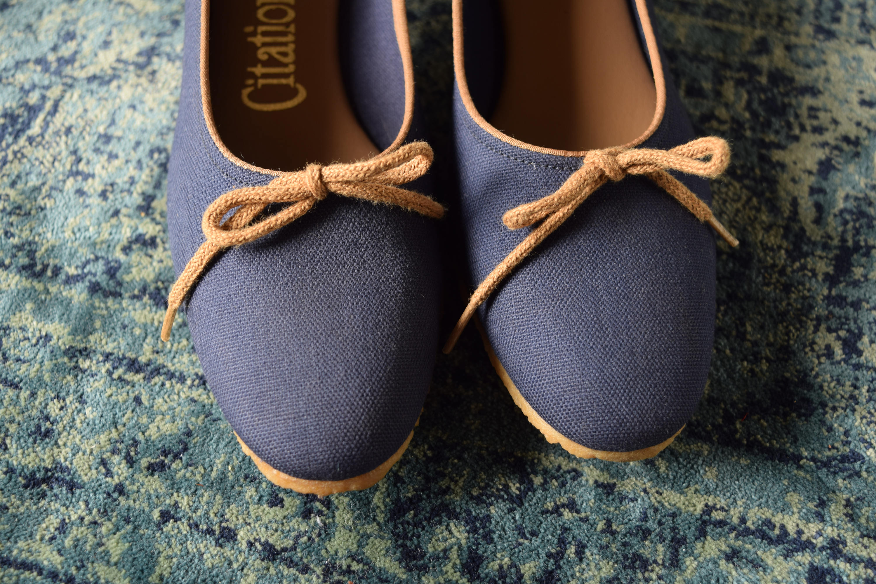 Blue and Tan Kitten Heels Size 8 Slim | Etsy