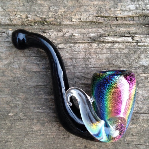 Mini dichro glass sherlock pipe