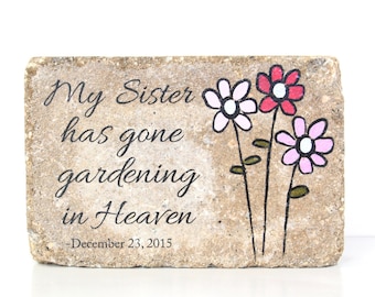 Personalized Memorial Stone for Sister / 6x9 Home or Garden Decor / Indoor or Outdoor Sympathy Gift/ 6x9 Concrete Rustic Decor