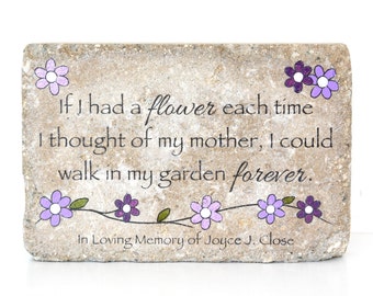 Memorial Garden Stone. Garden Decor/ Sympathy Gift/ Garden Stone/ Indoor or Outdoor/ 6x9 Concrete Rustic Decor/ In Memory of