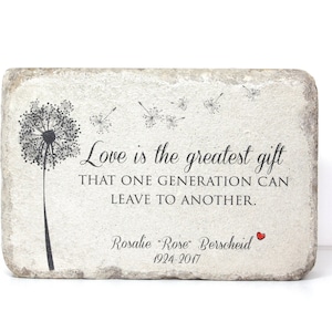 Memorial Stone. Indoor/Outdoor Use. 6x9 or 9x12 Tumbled Concrete Paver. Personalized Remembrance Stone for Home or Garden image 1