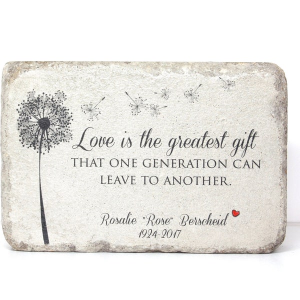 Memorial Stone. Indoor/Outdoor Use.  6x9 or 9x12 Tumbled (Concrete) Paver. Personalized Remembrance Stone for Home or Garden