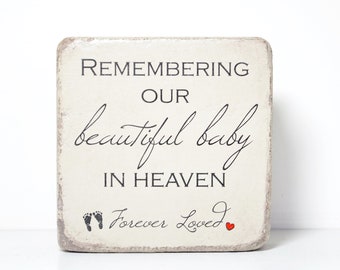 Memorial Stone. 6x6 Handcrafted Indoor or Outdoor Sympathy Gift.  Ready to ship and FREE US Shipping.