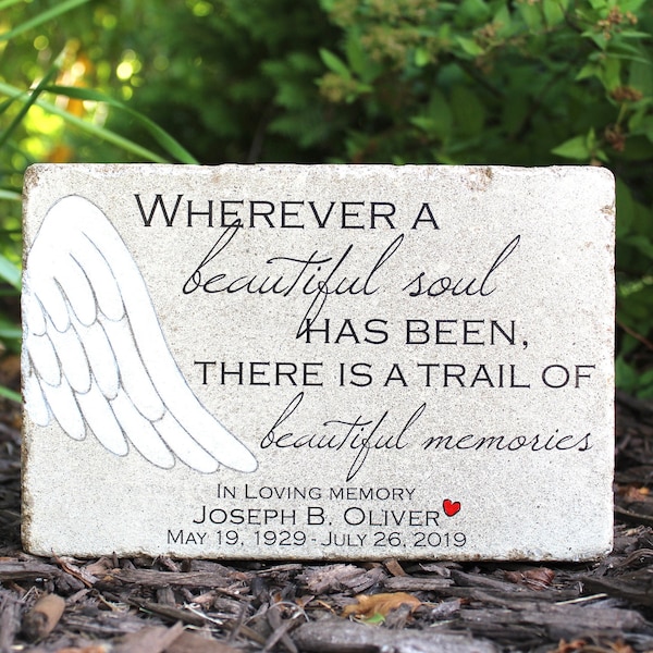 Memorial Stone. PERSONALIZED Memorial Gift. 6x9 Tumbled (Concrete) Paver. Remembrance Stone. Indoor/ Outdoor. Custom Sympathy Gift