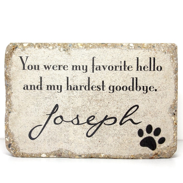 Personalized Pet Memorial Stone, Custom Engraved Concrete Burial Marker