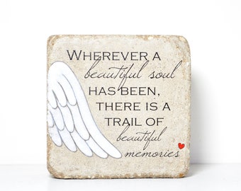 Memorial Stone. 6x6 Handcrafted Indoor or Outdoor Sympathy Gift.  Ready to ship and FREE US Shipping.