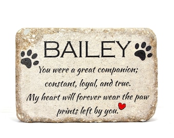 Pet Memorial Stone. 6x9 CUSTOM Burial Marker. Tumbled (Concrete) Paver Stone. Outdoor or Indoor Dog or Cat Memorial Stone. Pet Marker