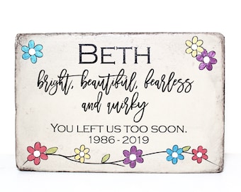 Personalized Memorial Stone, Handcrafted Concrete Remembrance Gift