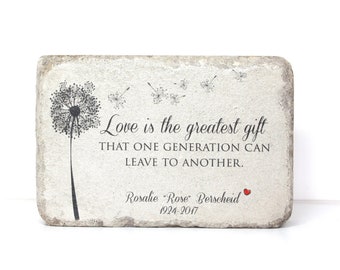 Memorial Stone. Indoor/Outdoor Use.  6x9 or 9x12 Tumbled (Concrete) Paver. Personalized Remembrance Stone for Home or Garden