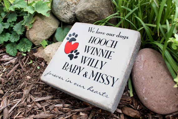 6x9 CUSTOM Burial Marker Concrete Outdoor or Indoor Dog or Cat Memorial Stone Pet Memorial Stone Pet Marker Paver Stone Tumbled