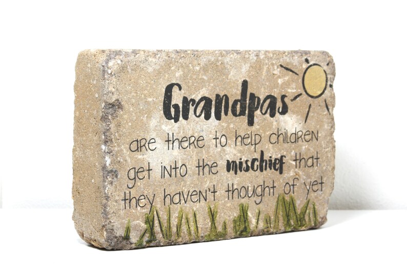 Grandpa Garden Stone. 6x9 Rustic Outdoor Decor. Fathers Day. Etsy