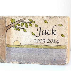 Memorial Stone. PERSONALIZED Memorial Gift. 6x9 Tumbled Concrete Paver. Remembrance Stone. In Loving Memory. Indoor/ Outdoor Memorial image 1