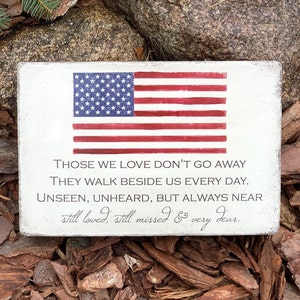 6x9 Flag Remembrance Stone for Indoor or Outdoor. Patriotic Garden Decor or Sympathy Gift. Gift for Veteran. Ready to Ship. Free US Shipping image 5