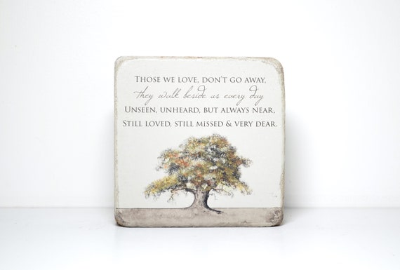 Memorial Stone. 6x6 Handcrafted Indoor or Outdoor Sympathy Gift.  Ready to ship and FREE US Shipping.