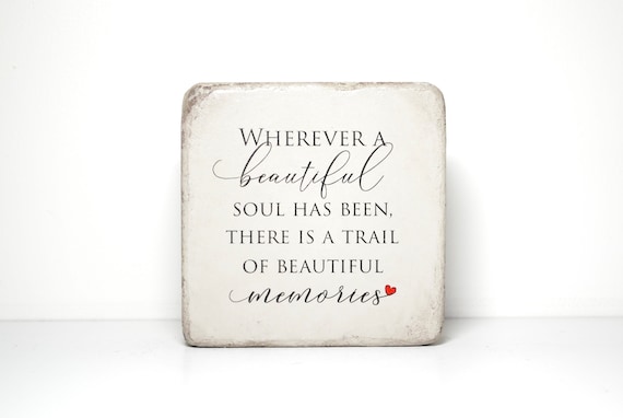 Memorial Stone. 6x6 Handcrafted Indoor or Outdoor Sympathy Gift.  Ready to ship and FREE US Shipping.