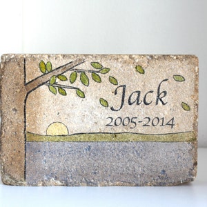 Memorial Stone. PERSONALIZED Memorial Gift. 6x9 Tumbled Concrete Paver. Remembrance Stone. In Loving Memory. Indoor/ Outdoor Memorial image 2