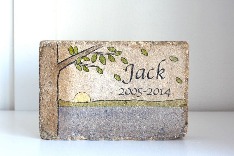 Memorial Stone. PERSONALIZED Memorial Gift. 6x9 Tumbled Concrete Paver. Remembrance Stone. In Loving Memory. Indoor/ Outdoor Memorial image 2