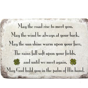 Rustic Decor.  Indoor or Outdoor. 6x9 Tumbled Concrete Paver. Irish Blessing. Irish Poem. Garden Decor. Bookend.