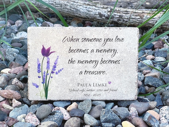 Personalized Memorial Stone: Hand-Painted Concrete Remembrance Paver