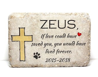 Custom Pet Memorial Stone: Concrete Burial Marker, Engraved Paver