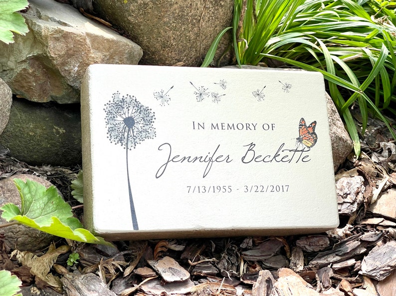 6x9 Concrete Memorial Stone. PERSONALIZED Memorial Gift. Remembrance Stone. In loving memory gift. Custom Sympathy Gift image 2