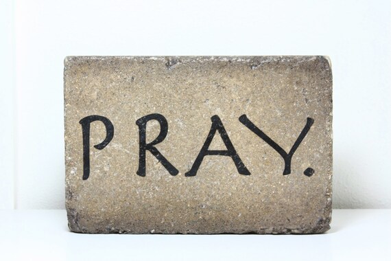 Rustic Garden Decor or Bookend. 6x9 Concrete Prayer Reminder. Garden Decor. Rustic Scripture Decor. Bookend. Door Stop.
