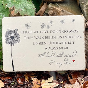 Memorial Stone. Indoor/Outdoor Use.  6x9 or 9x12 Tumbled (Concrete) Paver. Personalized Remembrance Stone for Home or Garden.