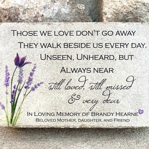 Personalized Memorial Stone. 6x9 or 9x12 Tumbled Concrete Paver. Remembrance Stone for Memorial Garden. Outdoor Indoor Use. Free US Shipping