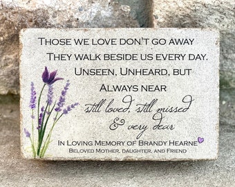 Personalized Memorial Stone. 6x9 or 9x12 Tumbled Concrete Paver. Remembrance Stone for Memorial Garden. Outdoor Indoor Use. Free US Shipping