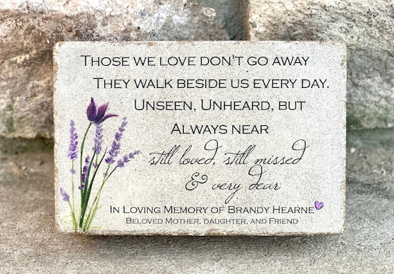 Grandad Memorial Heart Plaque - Outdoor/Indoor Resin Stone With Lavender Design