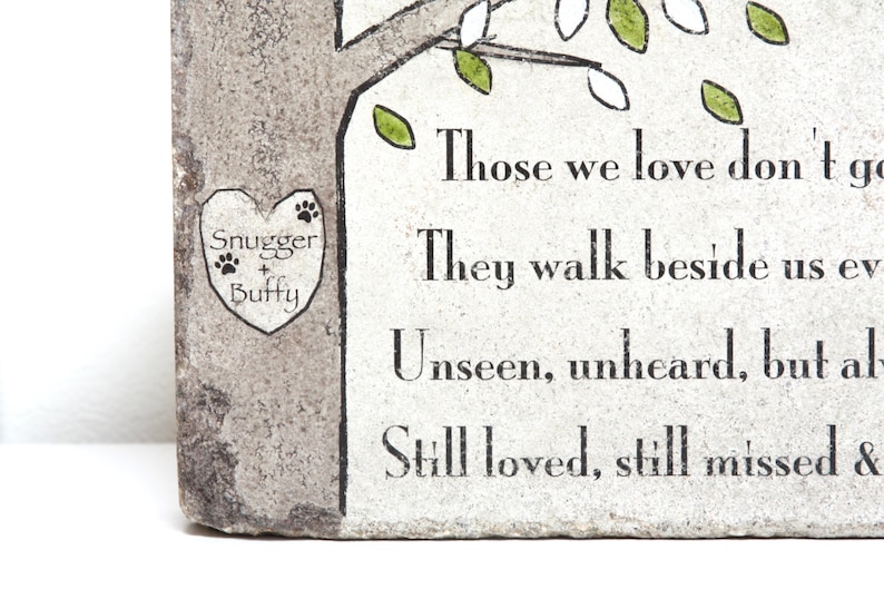 Pet Memorial Stone. Personalized Dog or Cat Memorial Gift. 6x9 Tumbled Concrete Paver. Remembrance Stone for Multiple Pets Indoor/ Outdoor image 2