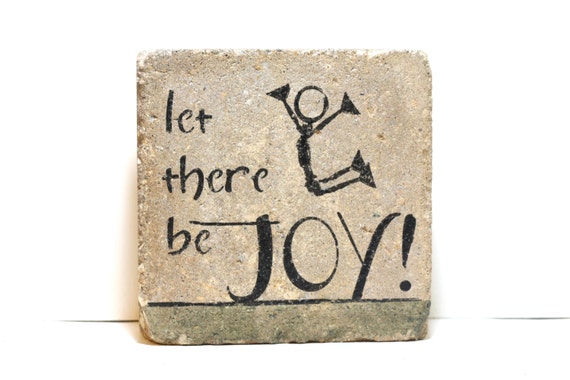 Rustic Bookend or Garden Decor. Tumbled Stone (Concrete) 6x6. let there be JOY