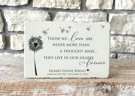 Memorial Stone. Indoor/Outdoor Use.  6x9 or 9x12 Tumbled (Concrete) Paver. Personalized Remembrance Stone for Home or Garden.