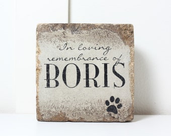 PERSONALIZED Pet Memorial. Pet Stone Marker/ 6x6 Concrete Paver/ Rustic Dog Memorial/ Cat Memorial/