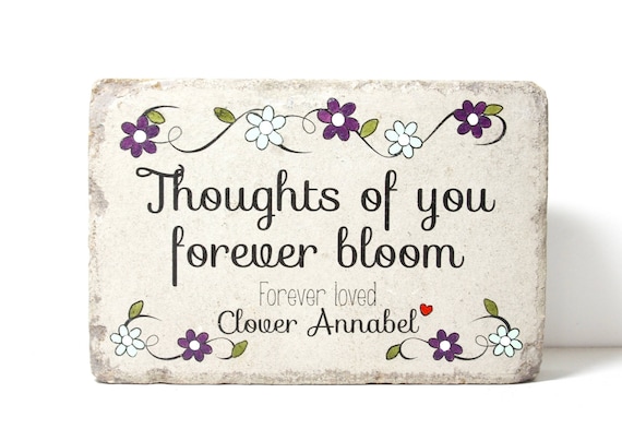 Personalized Memorial Garden Stone. 6x9 Indoor/ Outdoor Concrete Rustic Decor. Perfect Keepsake for Memorial Garden or Sympathy Gift.