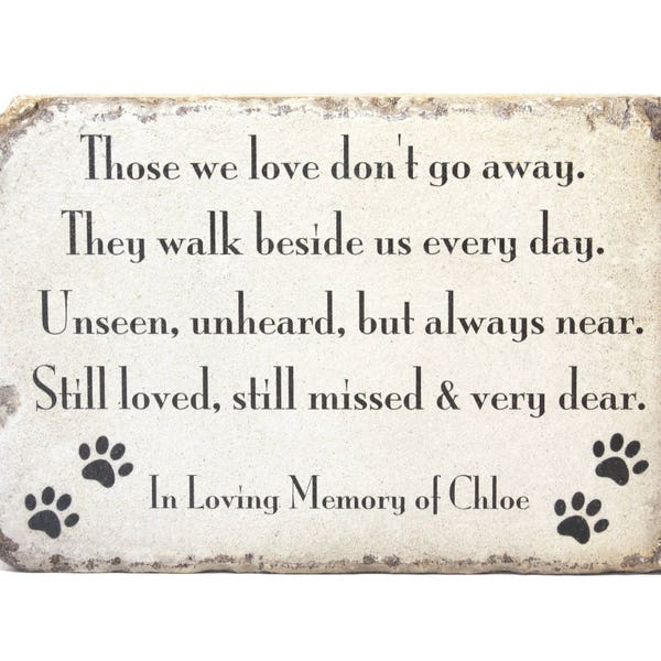 Pet Memorial Stone. PERSONALIZED Pet Memorial Gift. 6x9 Tumbled Concrete Paver. Remembrance Stone for Cat or Dog. Indoor or Outdoor