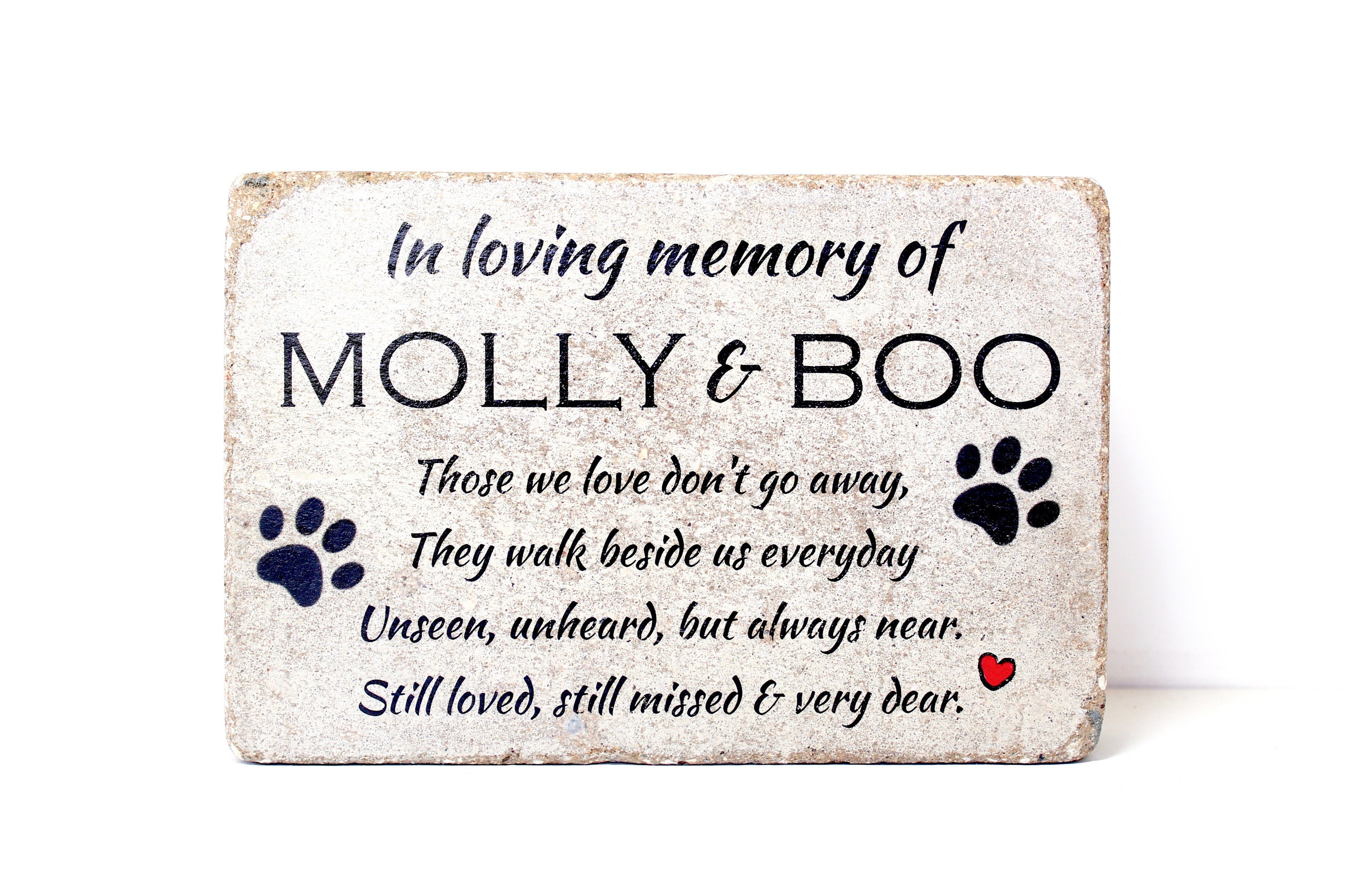Personalized Pet Memorial Stone, Custom Concrete Burial Marker (6x9)